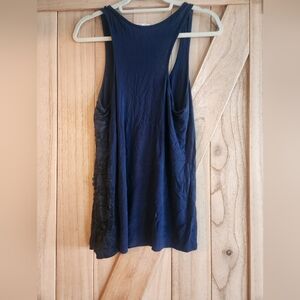 Navy & Black Lace Racerbank Tank